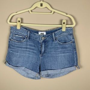 Paige roll up jean shorts
